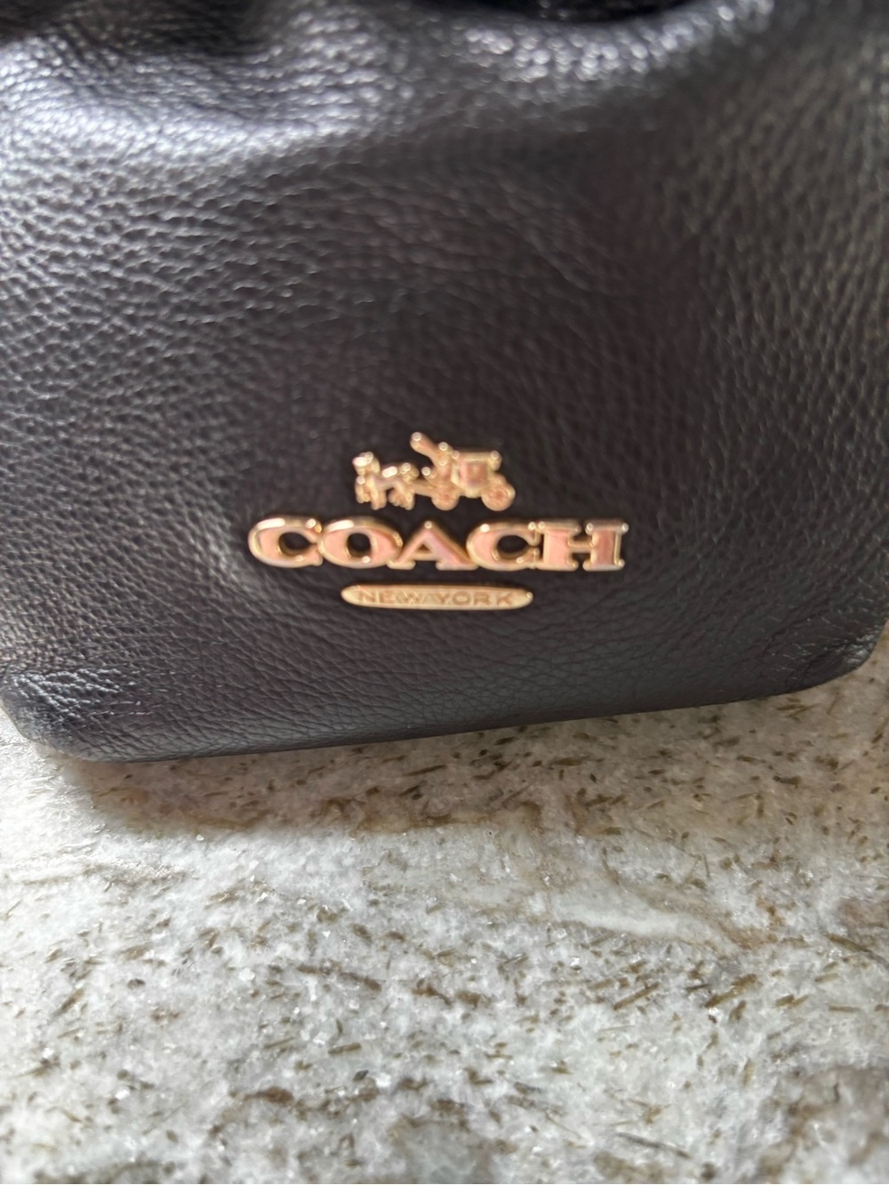 Coach Madison Phoebe Black Pebbled Leather Shoulder Bag Gold Hardware 2 Hangtags - Picture 4 of 11